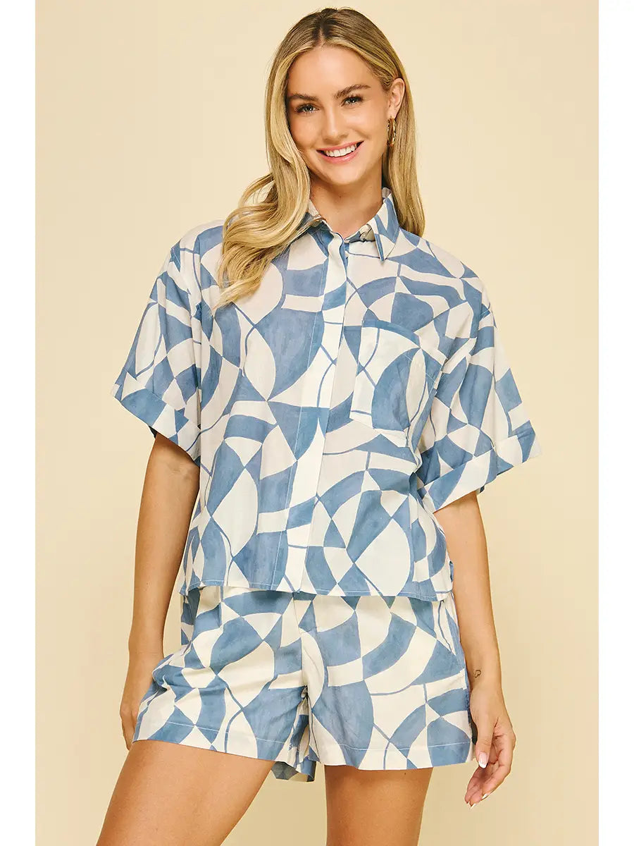 Printed High Waisted Shorts