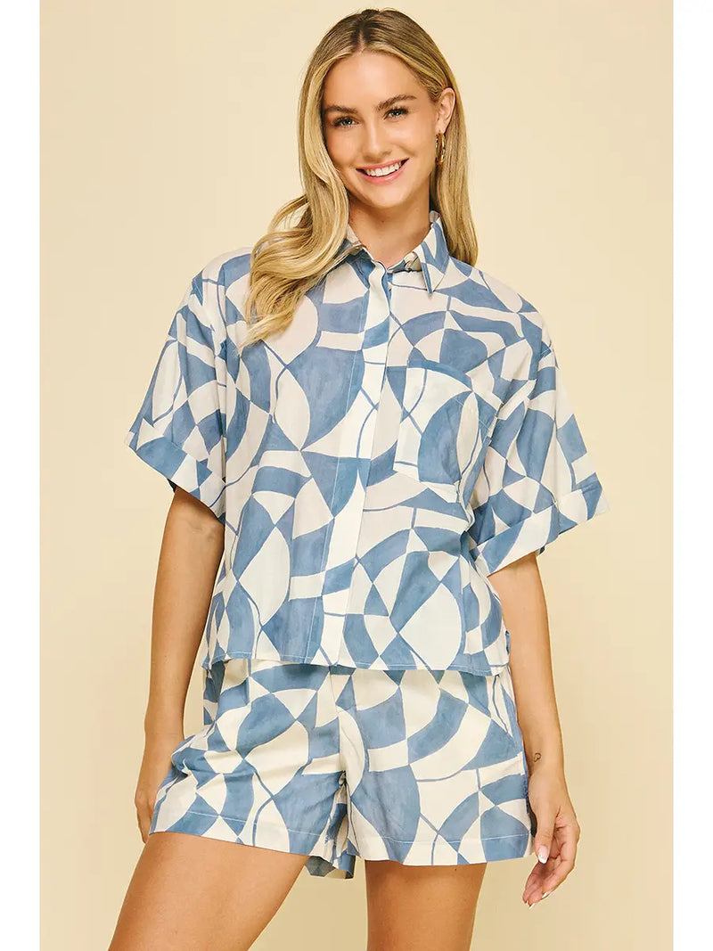 Printed High Waisted Shorts