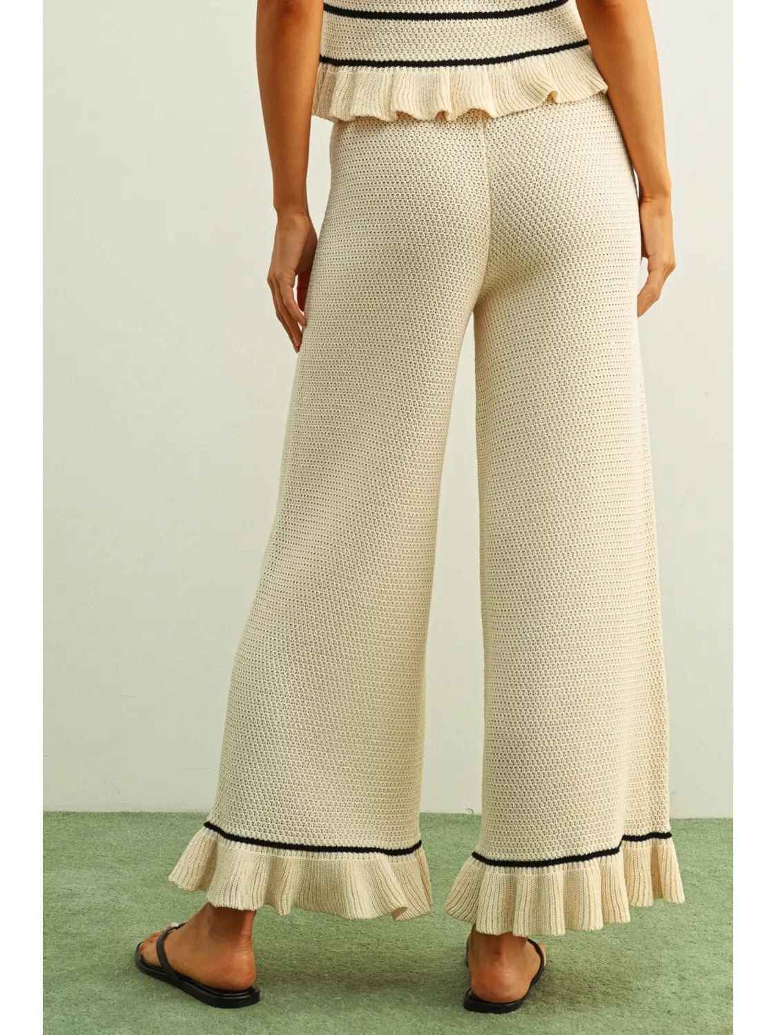 Ruffled Hem Knit Pants