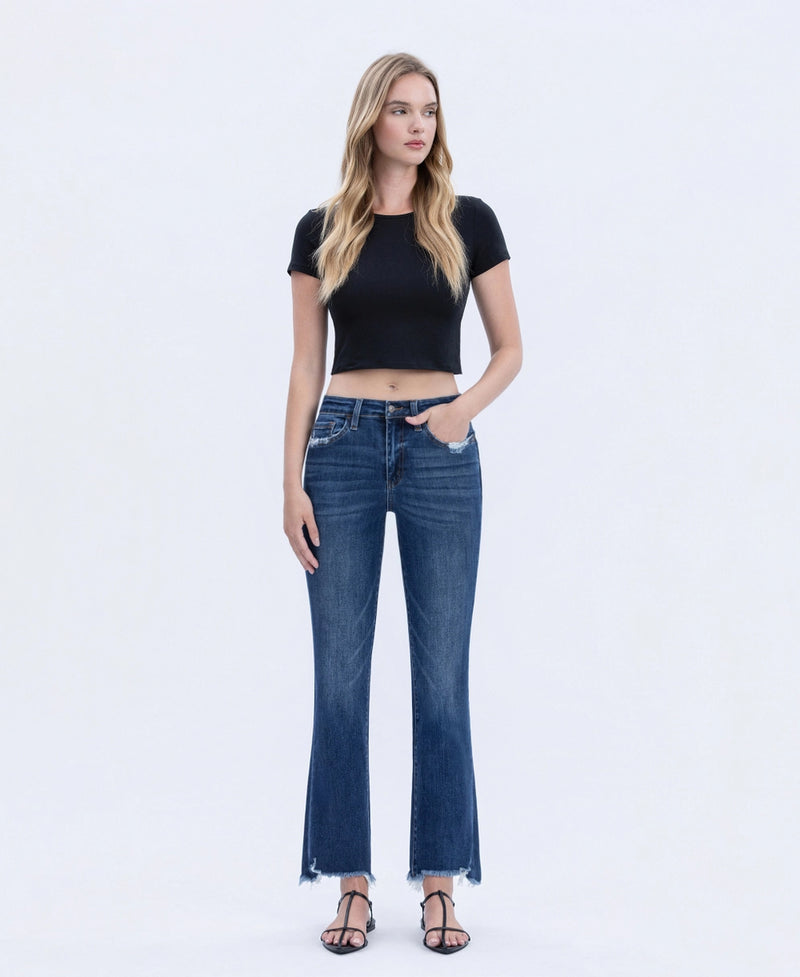 Frayed Hem Flare Jeans
