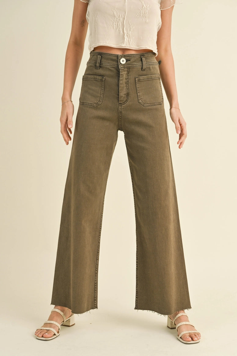 Pocket Front Wide Leg Pants