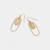 Hammered Frame Dangle Earrings