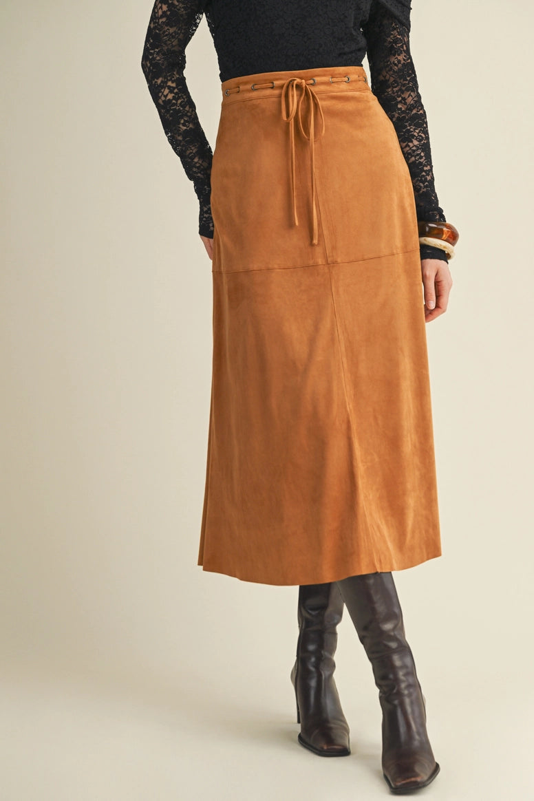 Suede A Line Skirt