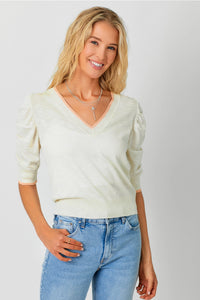 Ruched Sleeve Sweater
