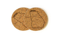 Georgia Map Cork Coasters