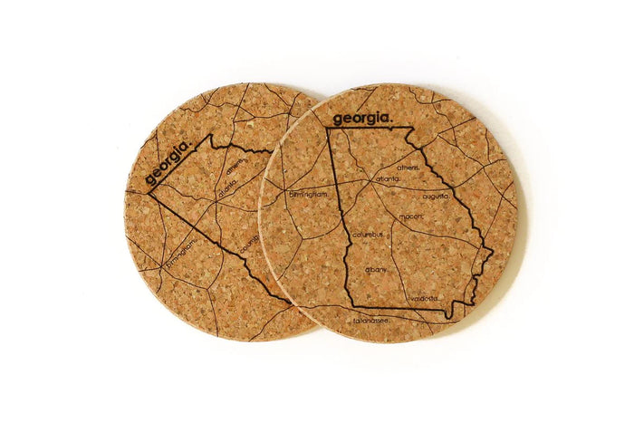 Georgia Map Cork Coasters