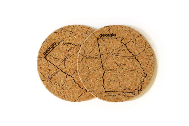Georgia Map Cork Coasters