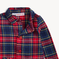 Flannel Patch Pocket Romper