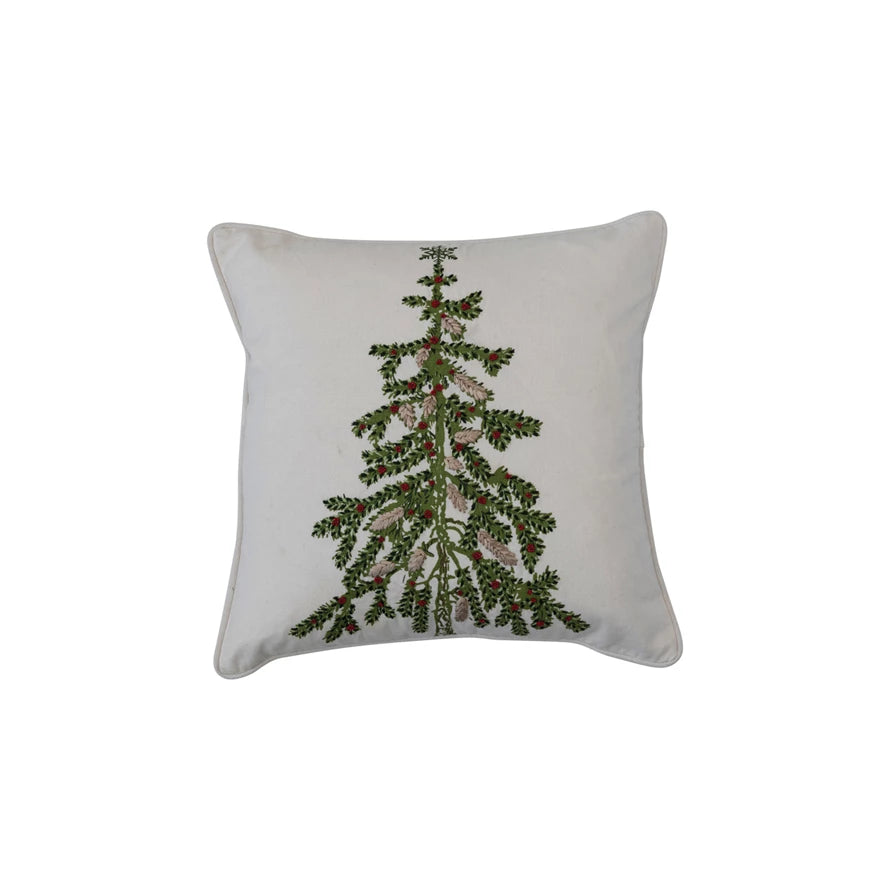 Embroidered Tree Pillow