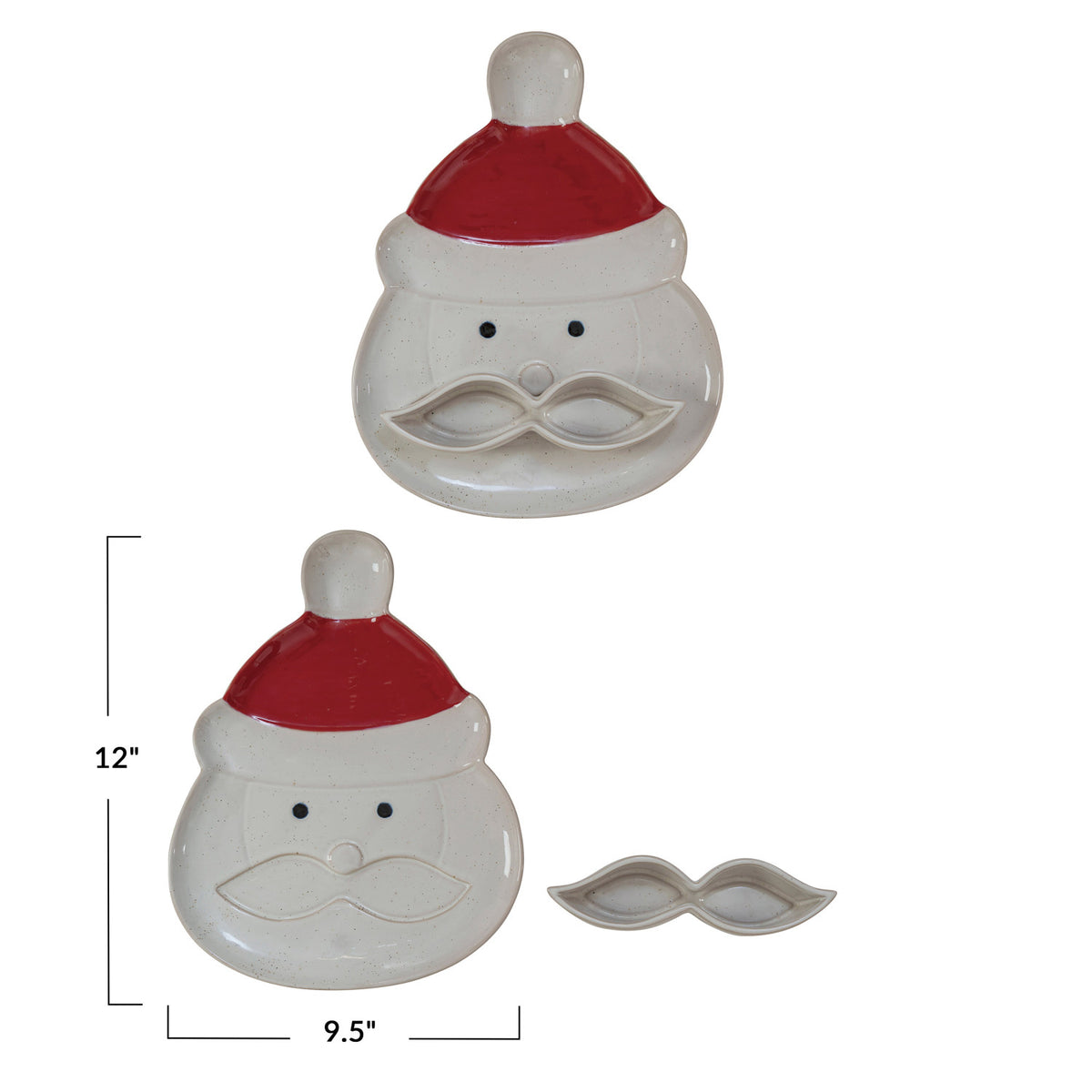 Santa Stoneware Platter Set