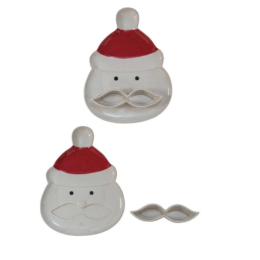 Santa Stoneware Platter Set