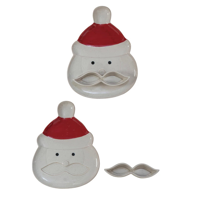 Santa Stoneware Platter Set
