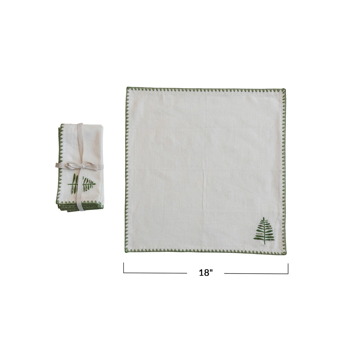 Embroidered Tree Napkin Set