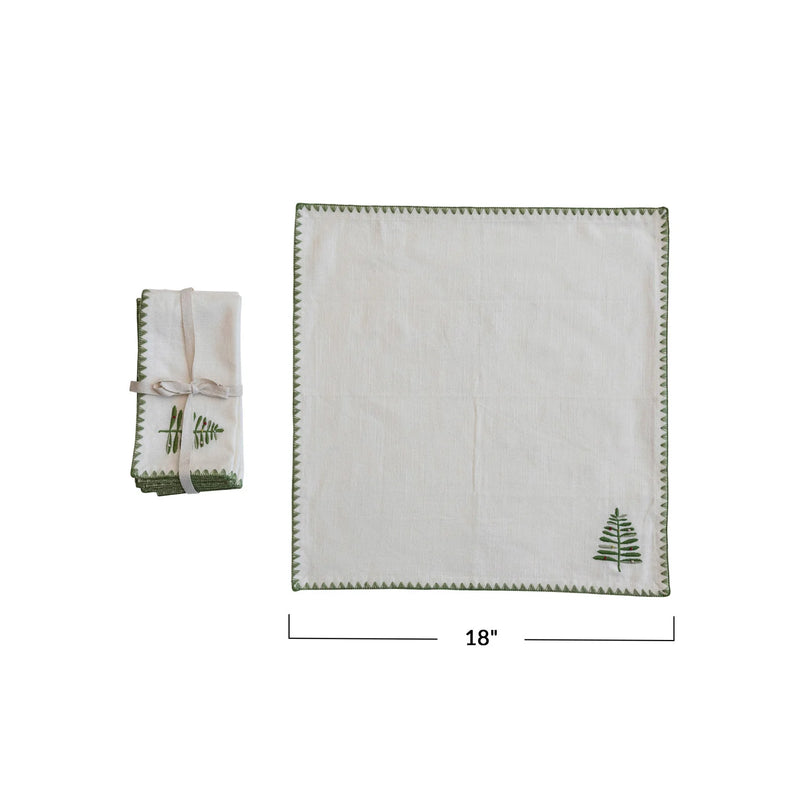 Embroidered Tree Napkin Set