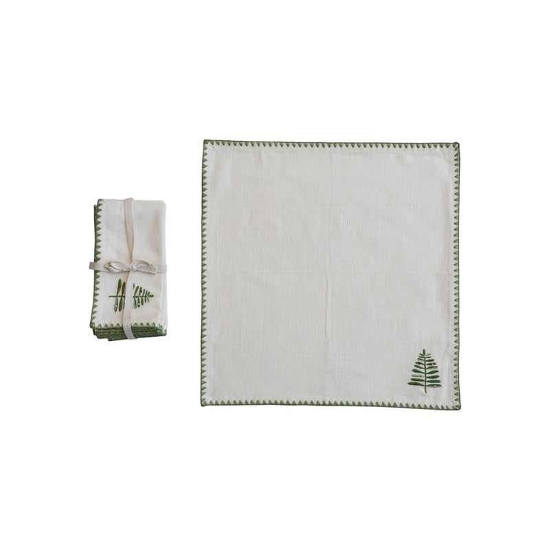Embroidered Tree Napkin Set