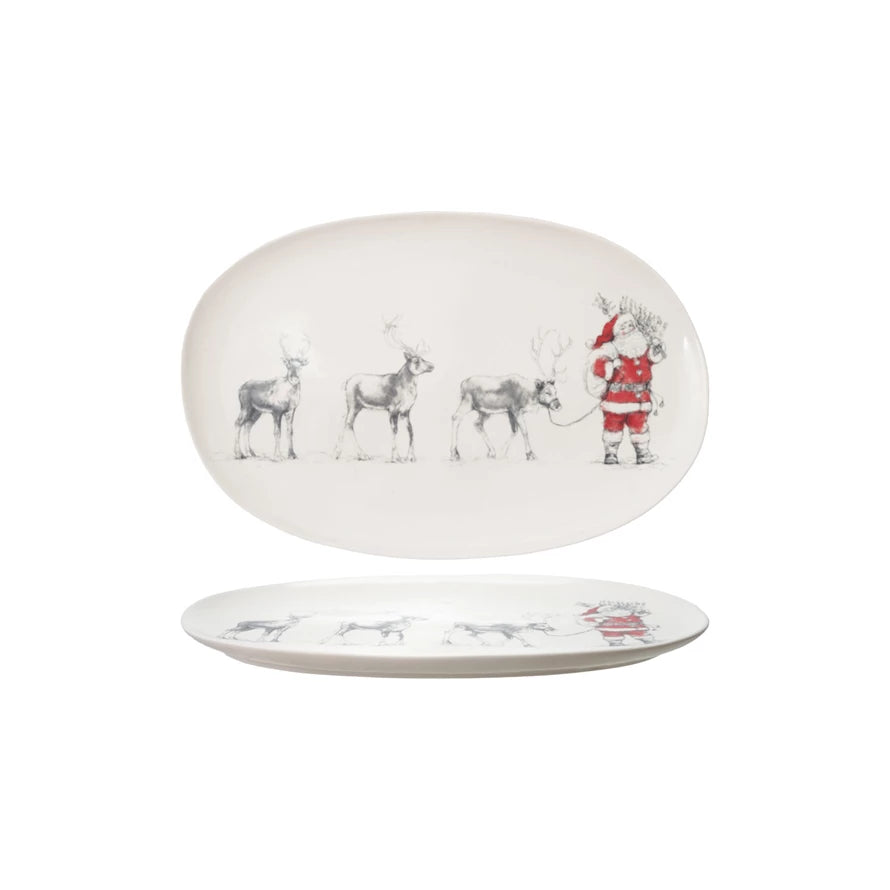 Santa with Reindeer Platter