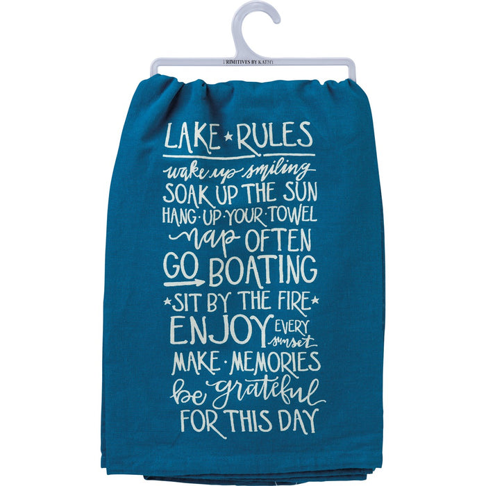 Lake Rules Dish Towel