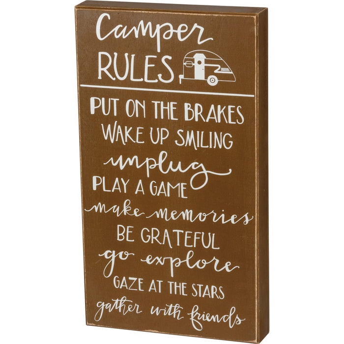 Camper Rules Box Sign
