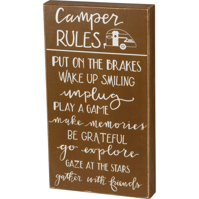 Camper Rules Box Sign
