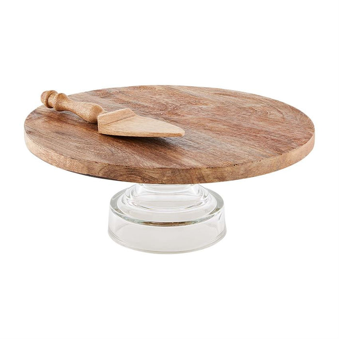 Wood and Glass Cake Stand