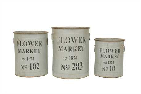 Round Metal Flower Buckets