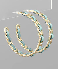 Leather Chain Hoops