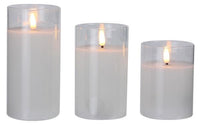 Glass Flicker Candle Set