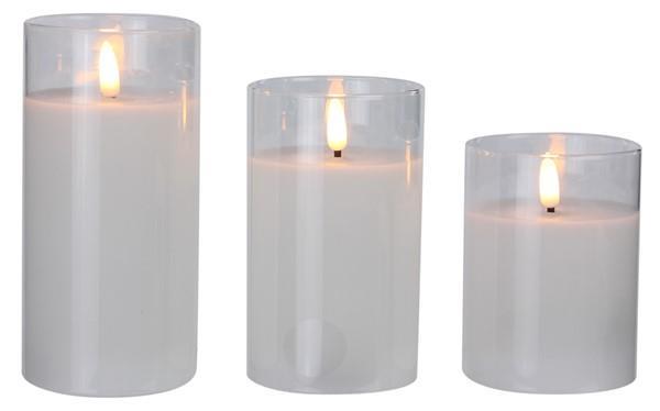 Glass Flicker Candle Set
