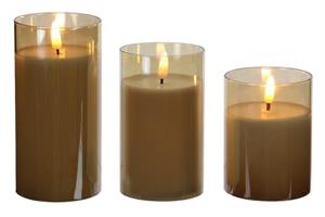 Glass Flicker Candle Set