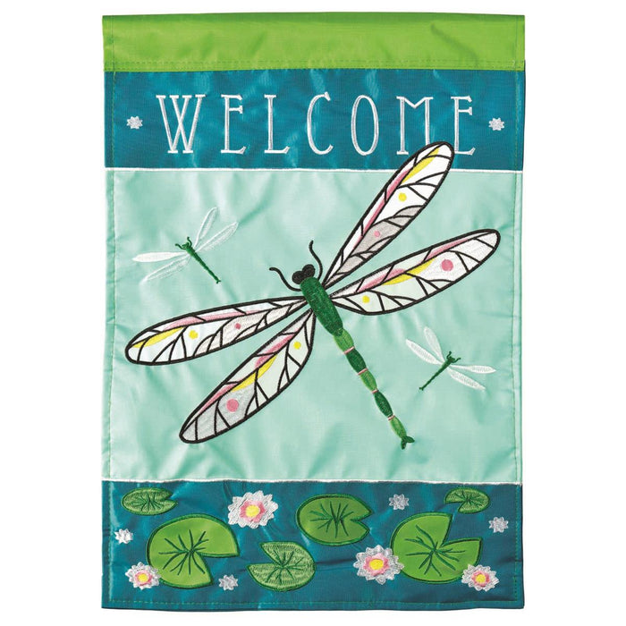 Dragonfly Welcome Garden Flag