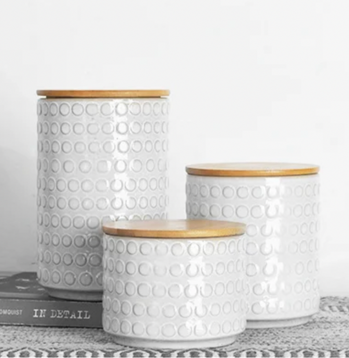 Dotted Ceramic Canister