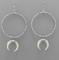 Wrapped Horn Circle Earrings