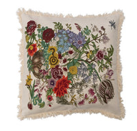 Floral Fringe Pillow