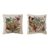 Floral Fringe Pillow