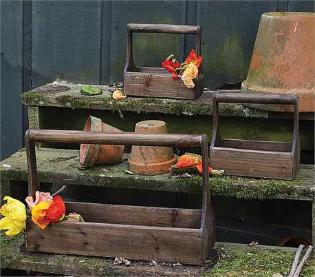 Wood Planter Tool Boxes