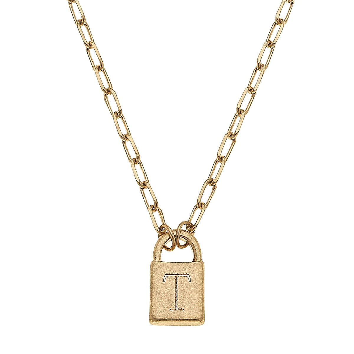 Custom Initial Gold Lock Necklace - Etsy