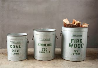 Metal Holiday Buckets- Green Words